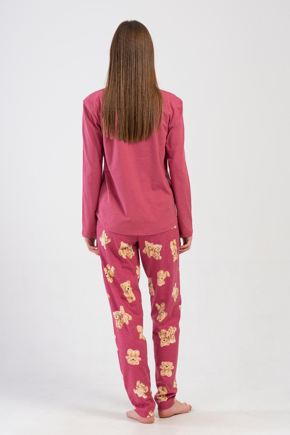 Vienetta 4084680613 Kadın Uzun Kollu Pamuklu Pijama Takımı