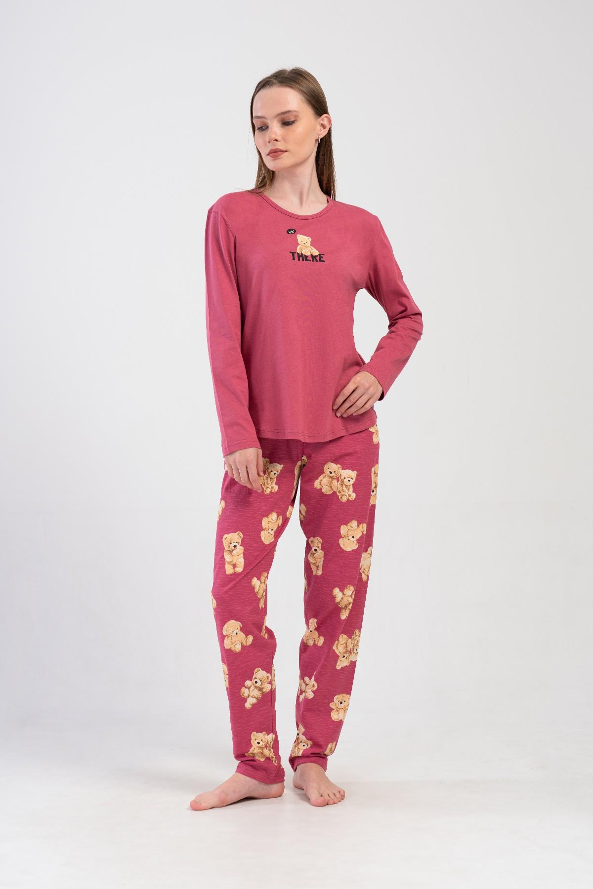 Vienetta 4084680613 Kadın Uzun Kollu Pamuklu Pijama Takımı