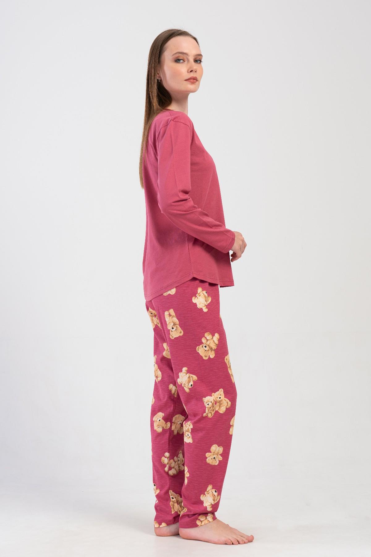 Vienetta 4084680613 Kadın Uzun Kollu Pamuklu Pijama Takımı