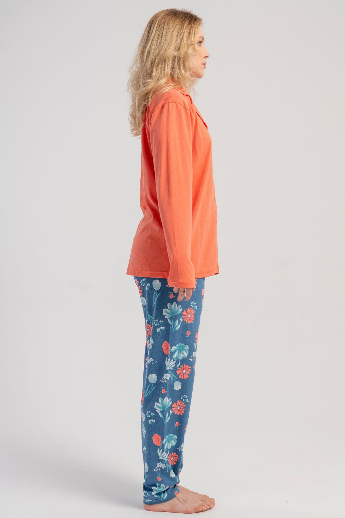 Vienetta 5030649741 Kadın Uzun Kollu Önden Düğmeli B.B. Pijama Takımı