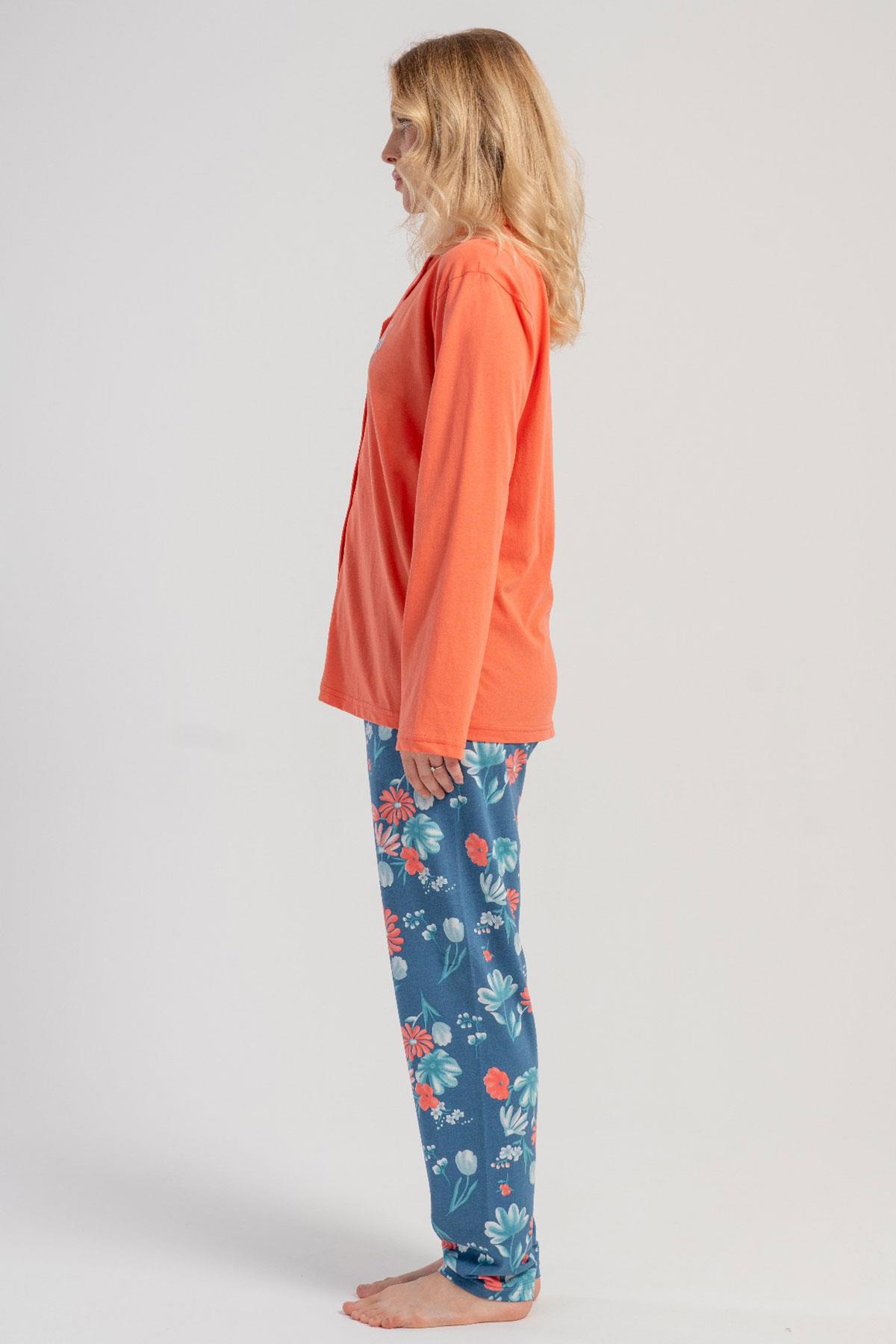 Vienetta 5030649741 Kadın Uzun Kollu Önden Düğmeli B.B. Pijama Takımı