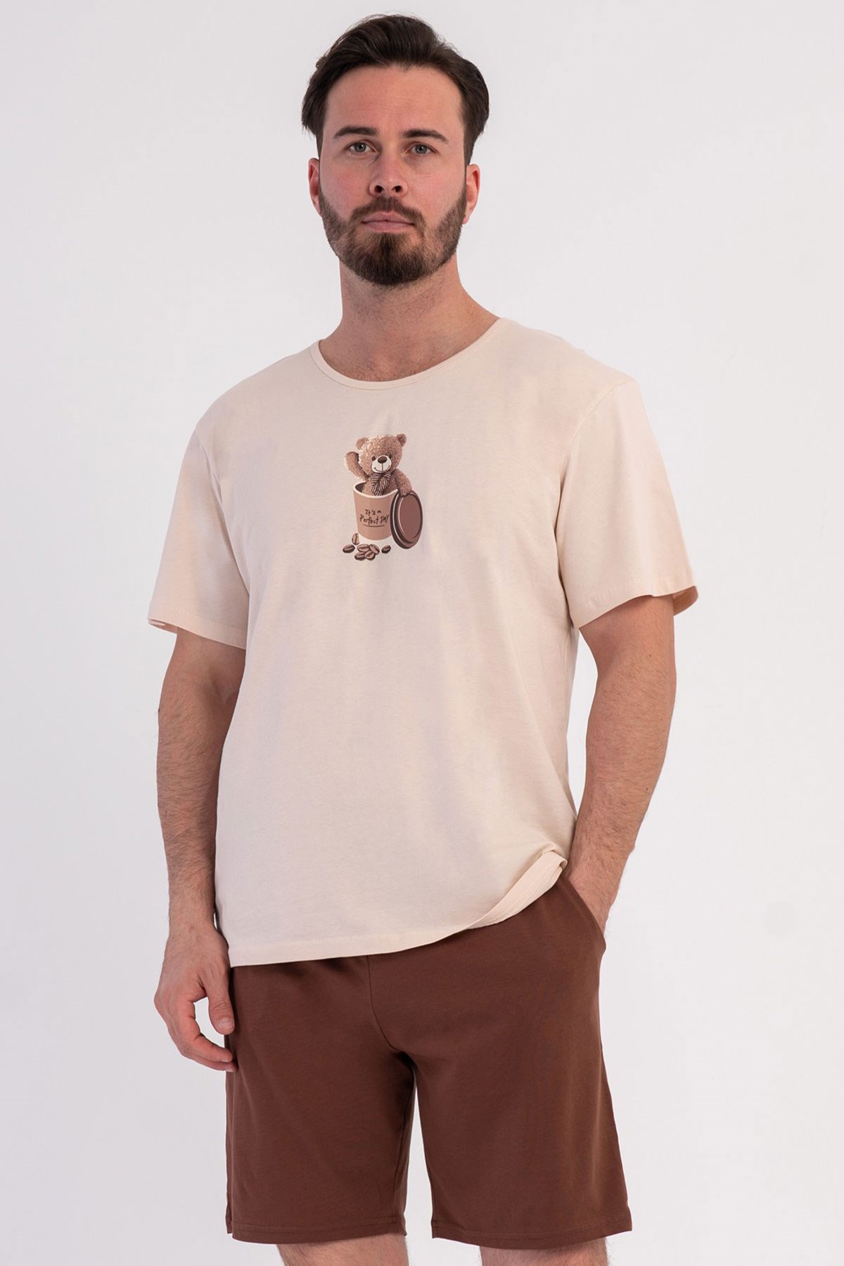 Vienetta 6011480000 Erkek Kısa Kol Şortlu Pijama Takımı