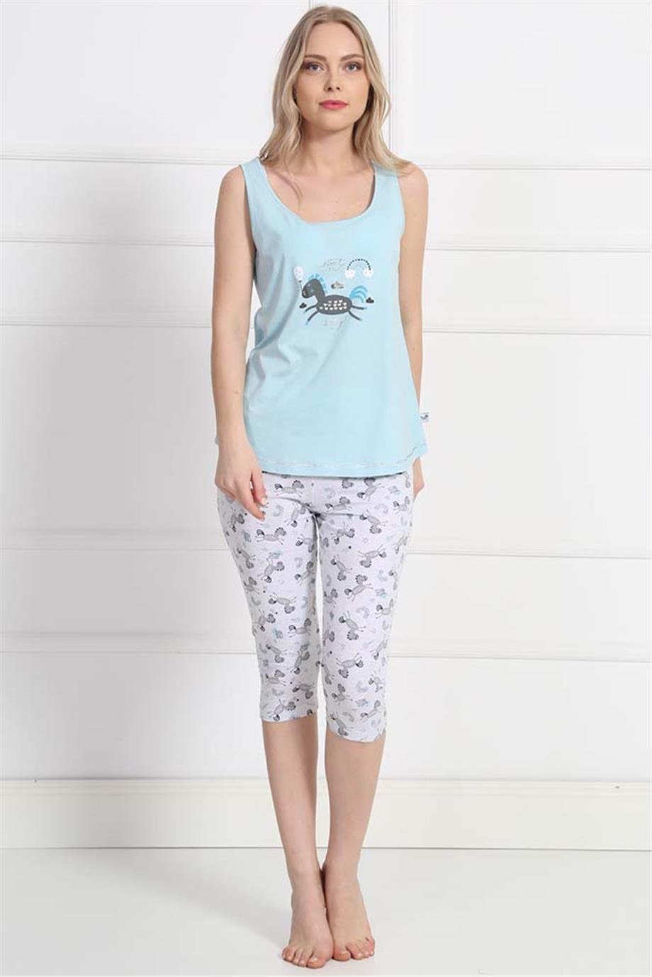 Vienetta 8121271534 Kalın Askılı Caprı Pijama Takımı