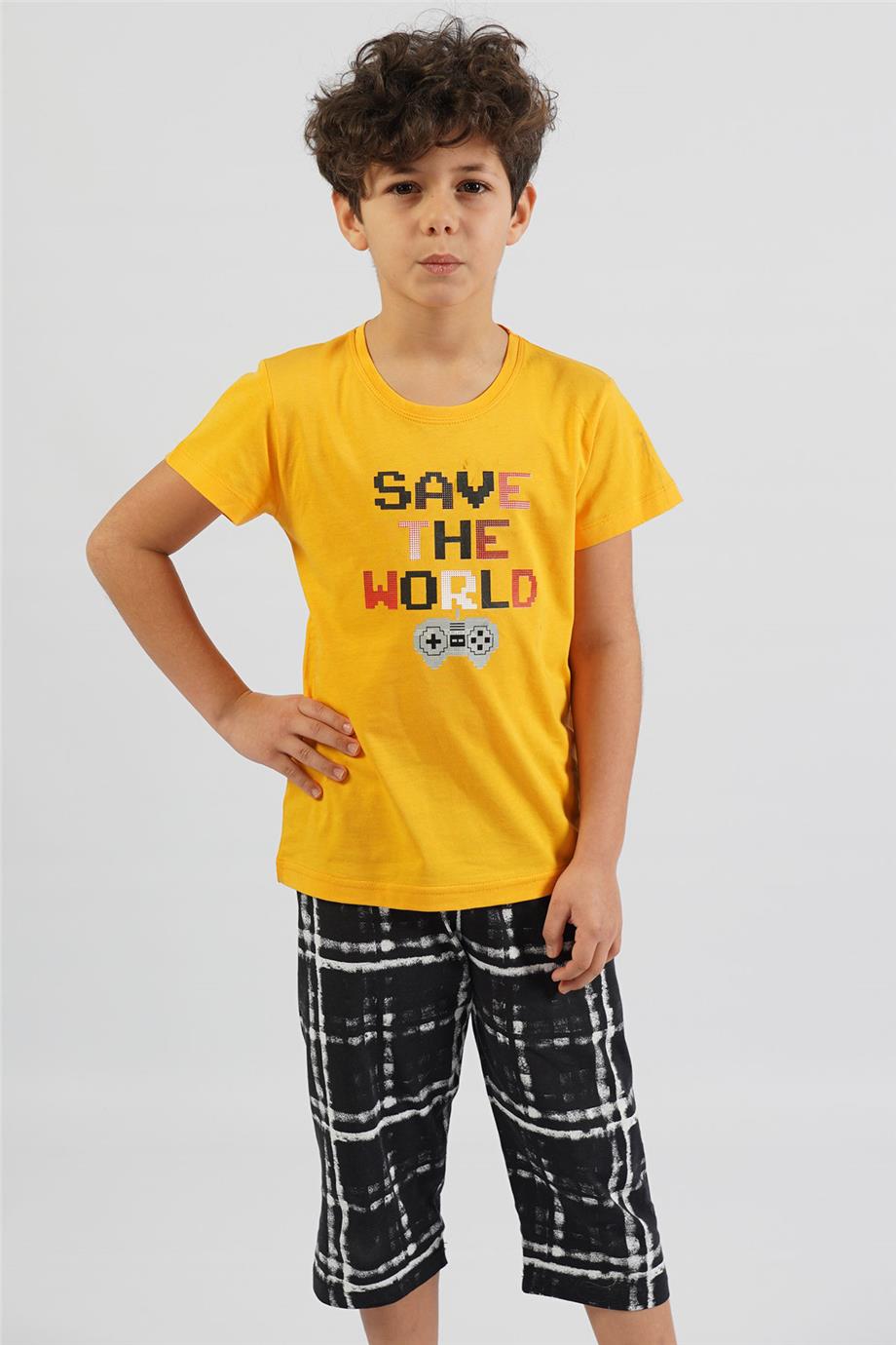 Vienetta Erkek Çocuk Kısa Kollu Caprı Pijama Takımı