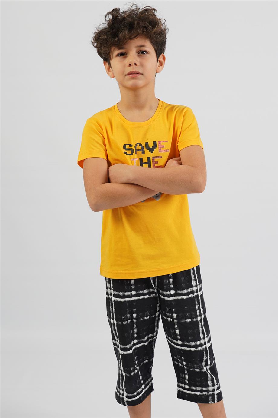 Vienetta Erkek Çocuk Kısa Kollu Caprı Pijama Takımı