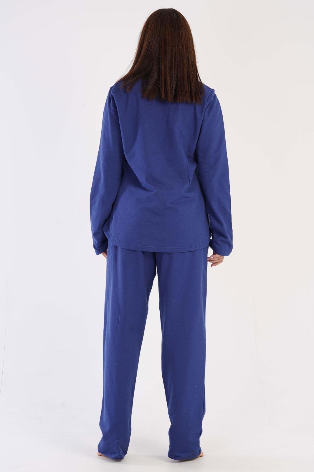 Vienetta İndigo Kadın Uzun Kollu 2 İplik Pijama Takımı