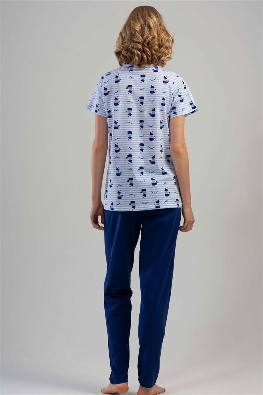 Vienetta Kadın (İndigo) Kısa Kollu Pijama Takımı 1112890297 