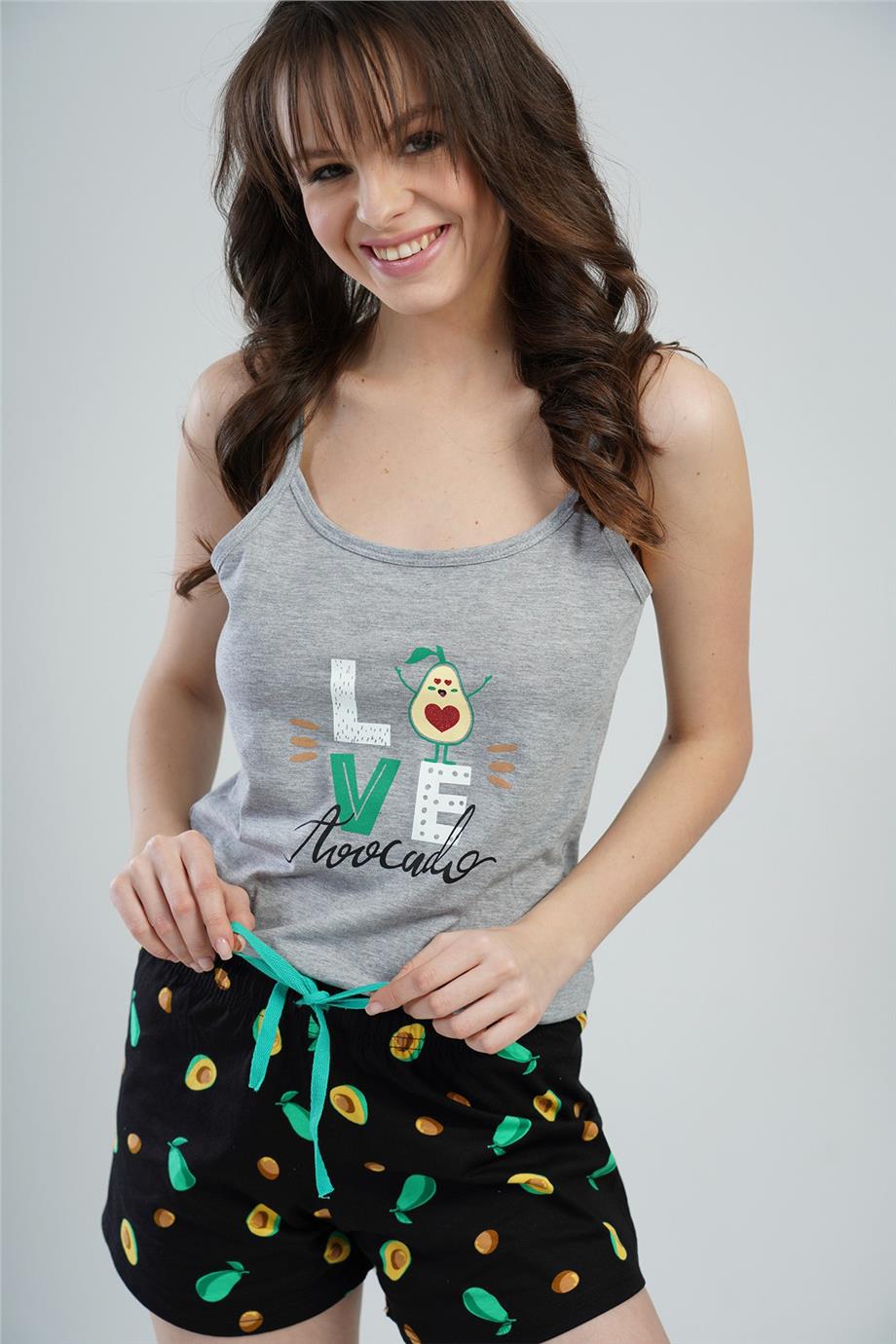 Vienetta Kadın İp Askılı Şortlu Pijama Takımı