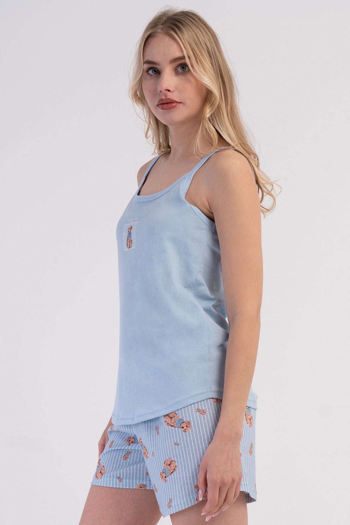 Vienetta Kadın İp Askılı Şortlu Pijama Takımı