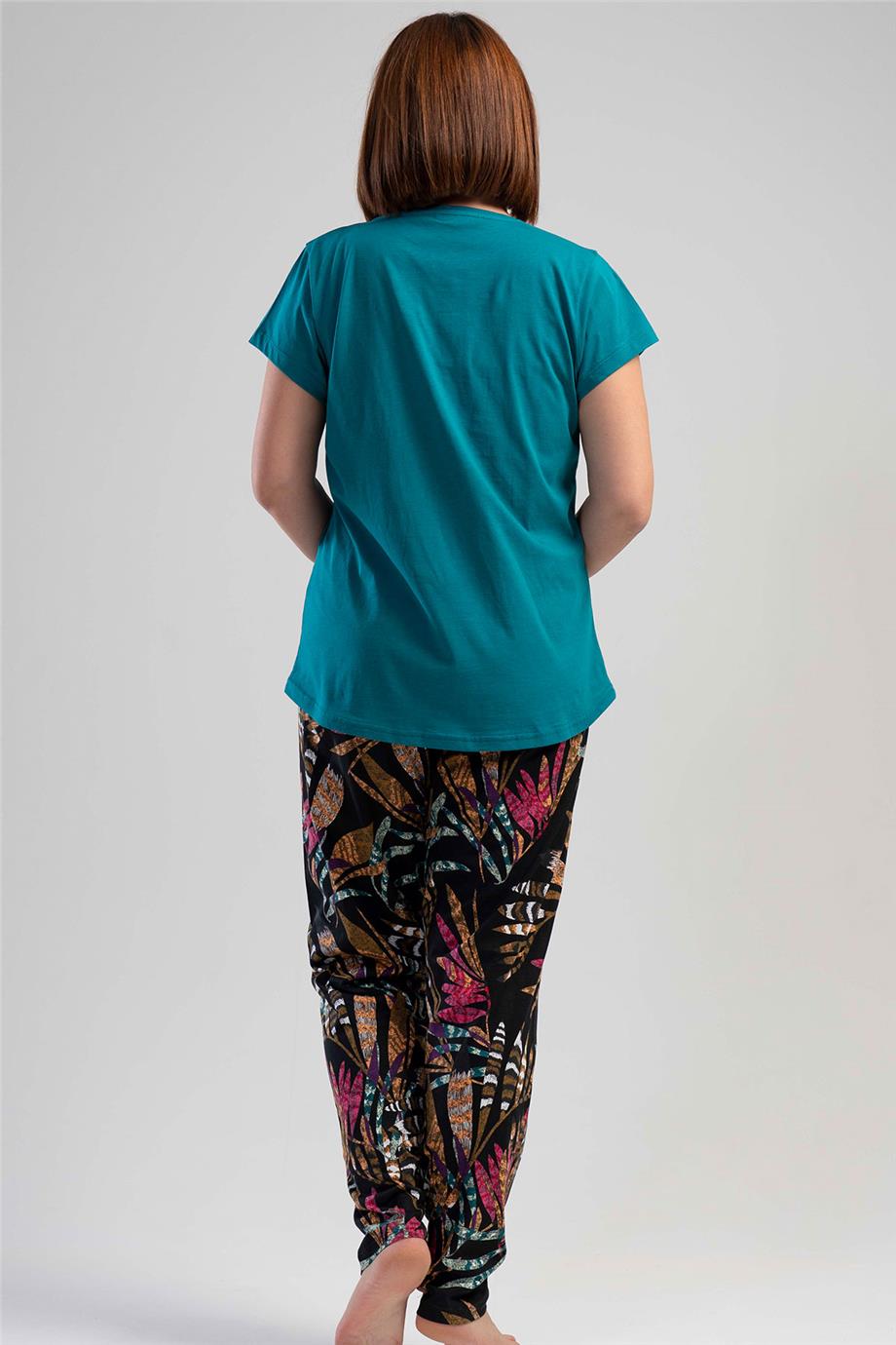 Vienetta Kadın Kısa Kollu Büyük Beden Pijama Takımı
