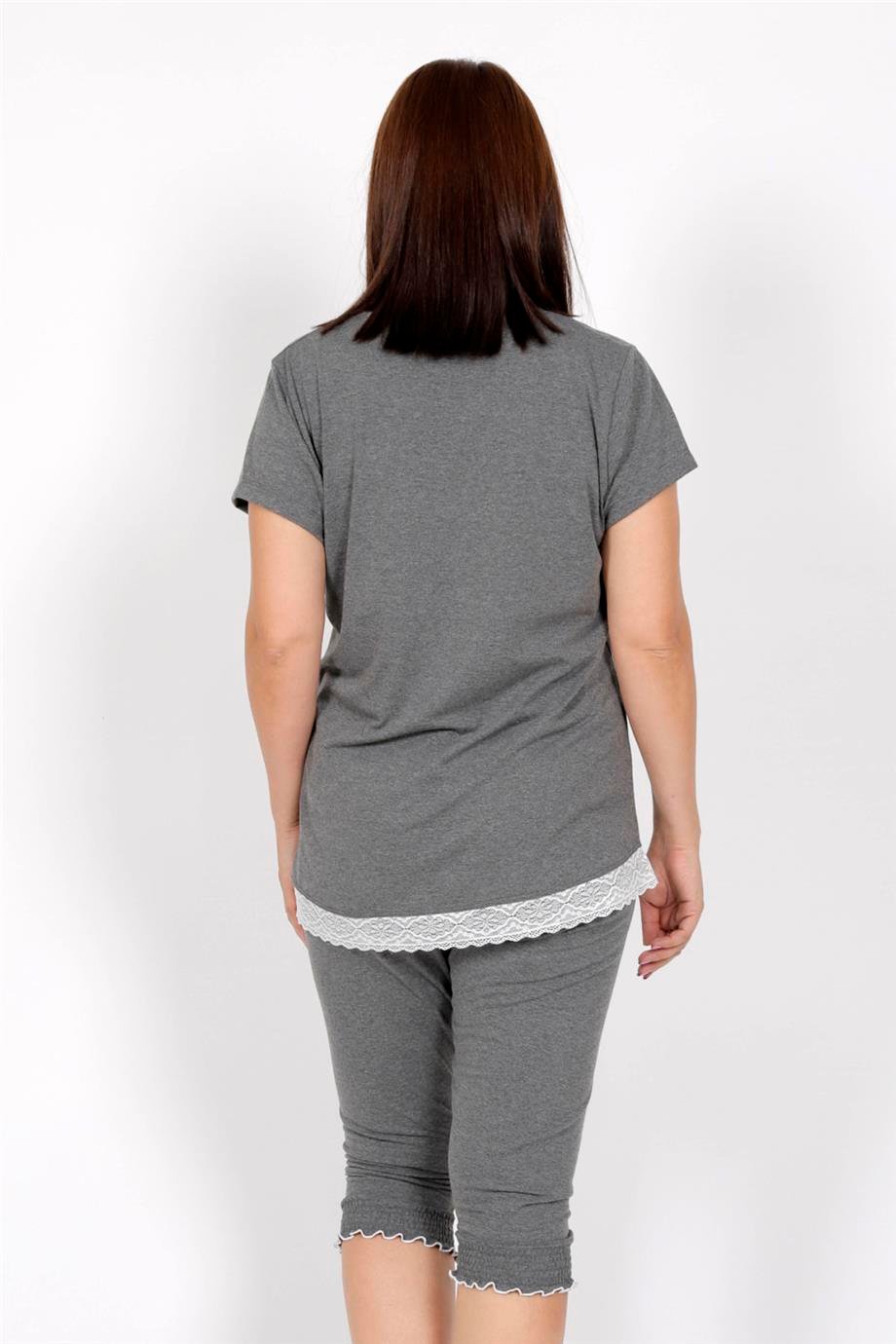 Vienetta Kadın Kısa Kollu Caprı Battal Pijama Takımı