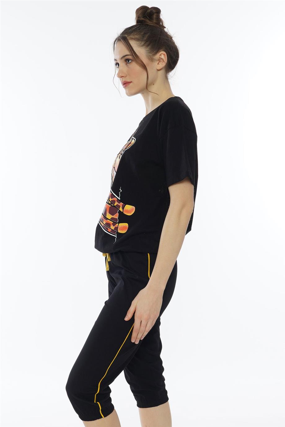 Vienetta Kadın Kısa Kollu Caprı Pijama Takımı