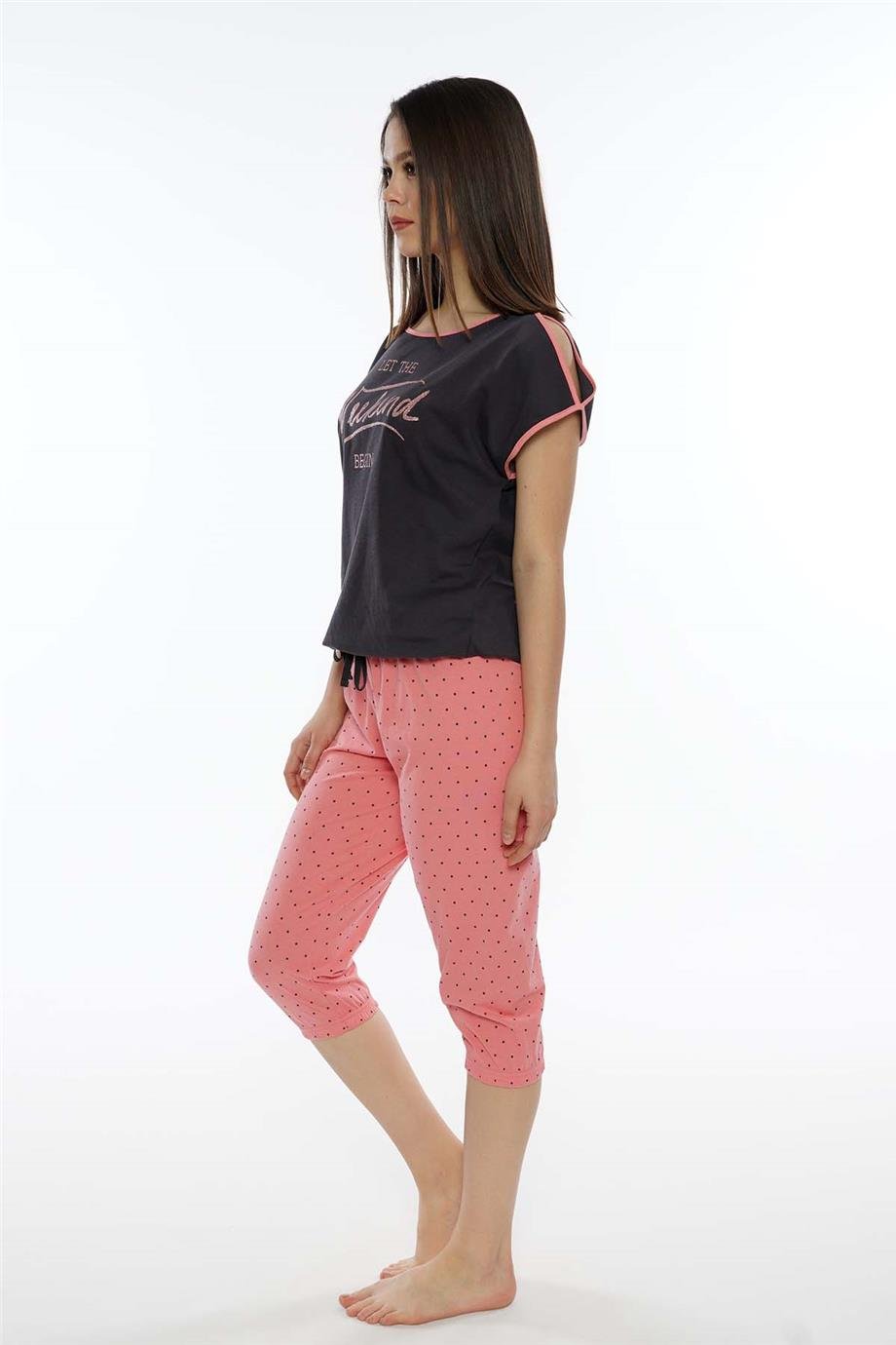 Vienetta Kadın Kısa Kollu Caprı Pijama Takımı