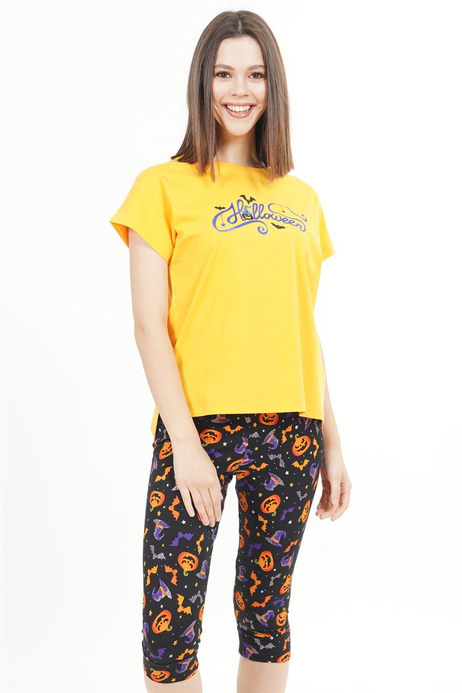 Vienetta Kadın Kısa Kollu Caprı Pijama Takımı