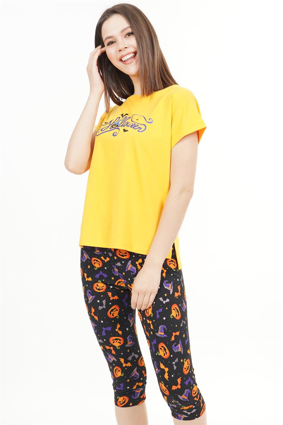 Vienetta Kadın Kısa Kollu Caprı Pijama Takımı