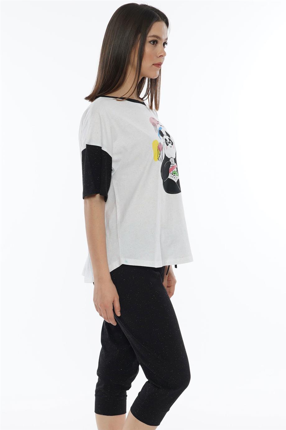 Vienetta Kadın Kısa Kollu Caprı Pijama Takımı