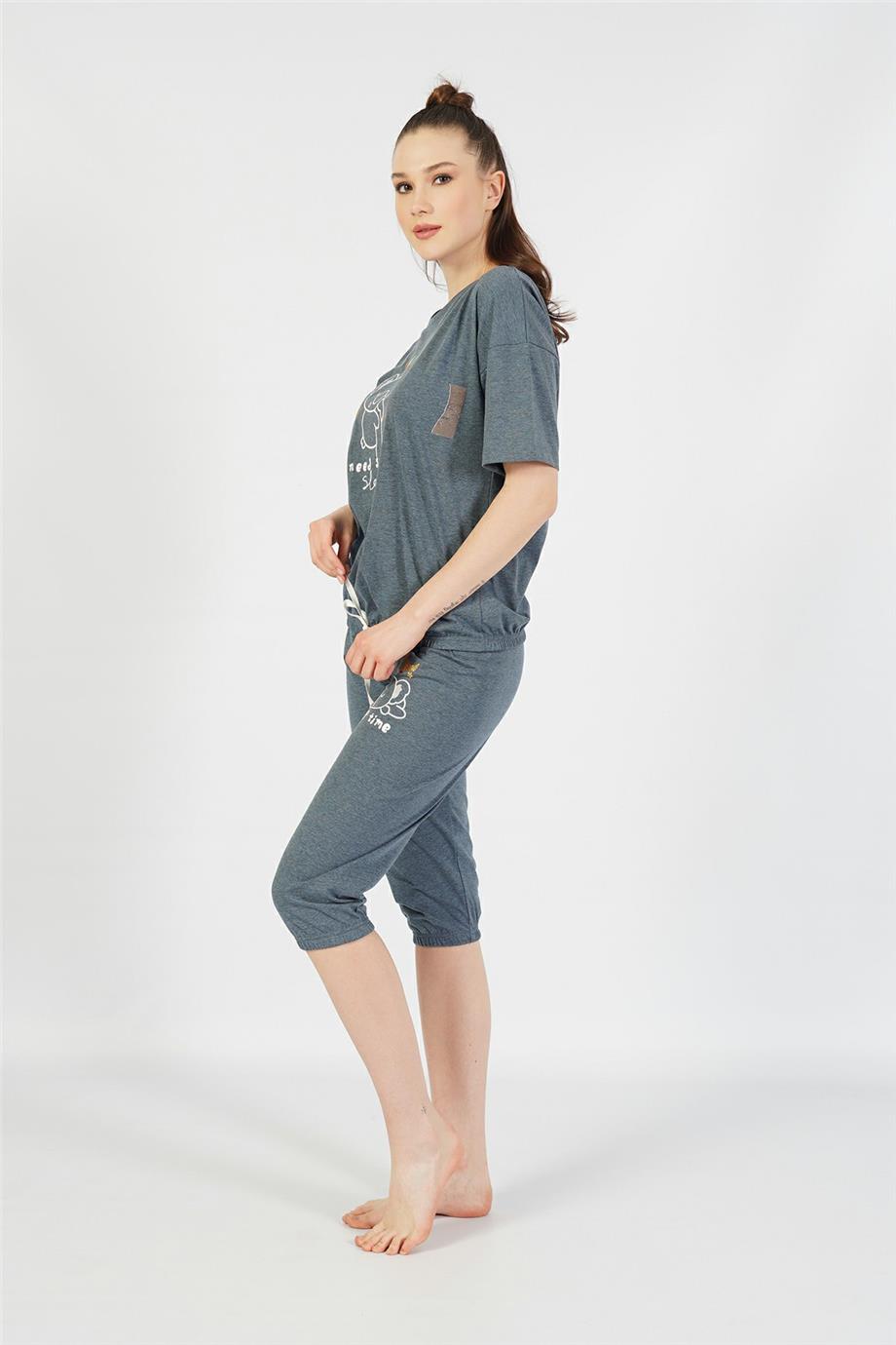 Vienetta Kadın Kısa Kollu Caprı Pijama Takımı