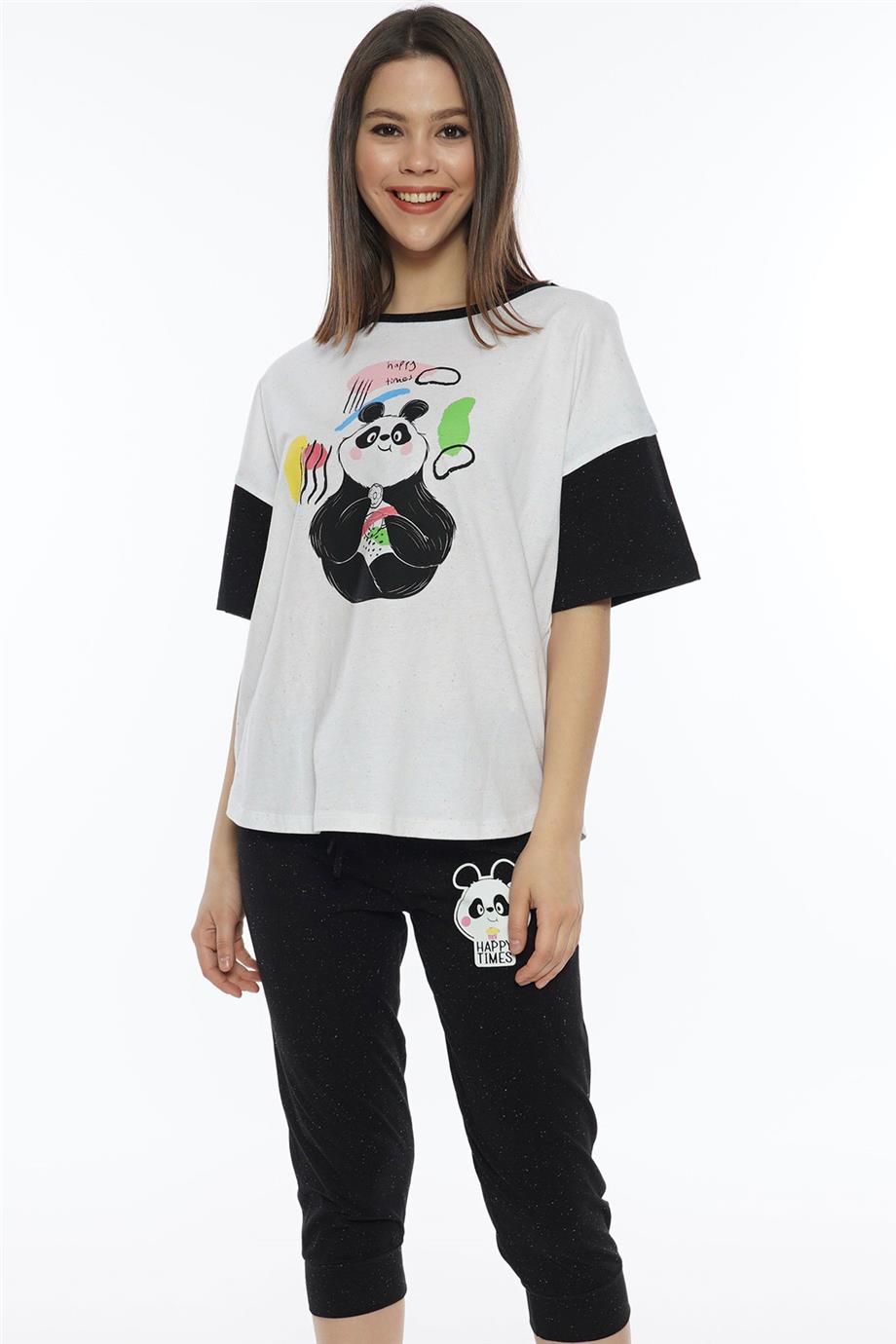 Vienetta Kadın Kısa Kollu Caprı Pijama Takımı