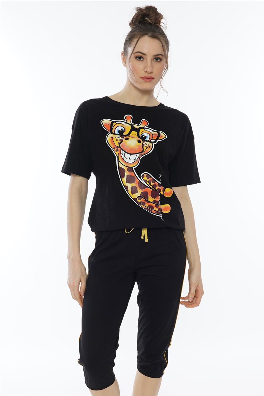 Vienetta Kadın Kısa Kollu Caprı Pijama Takımı