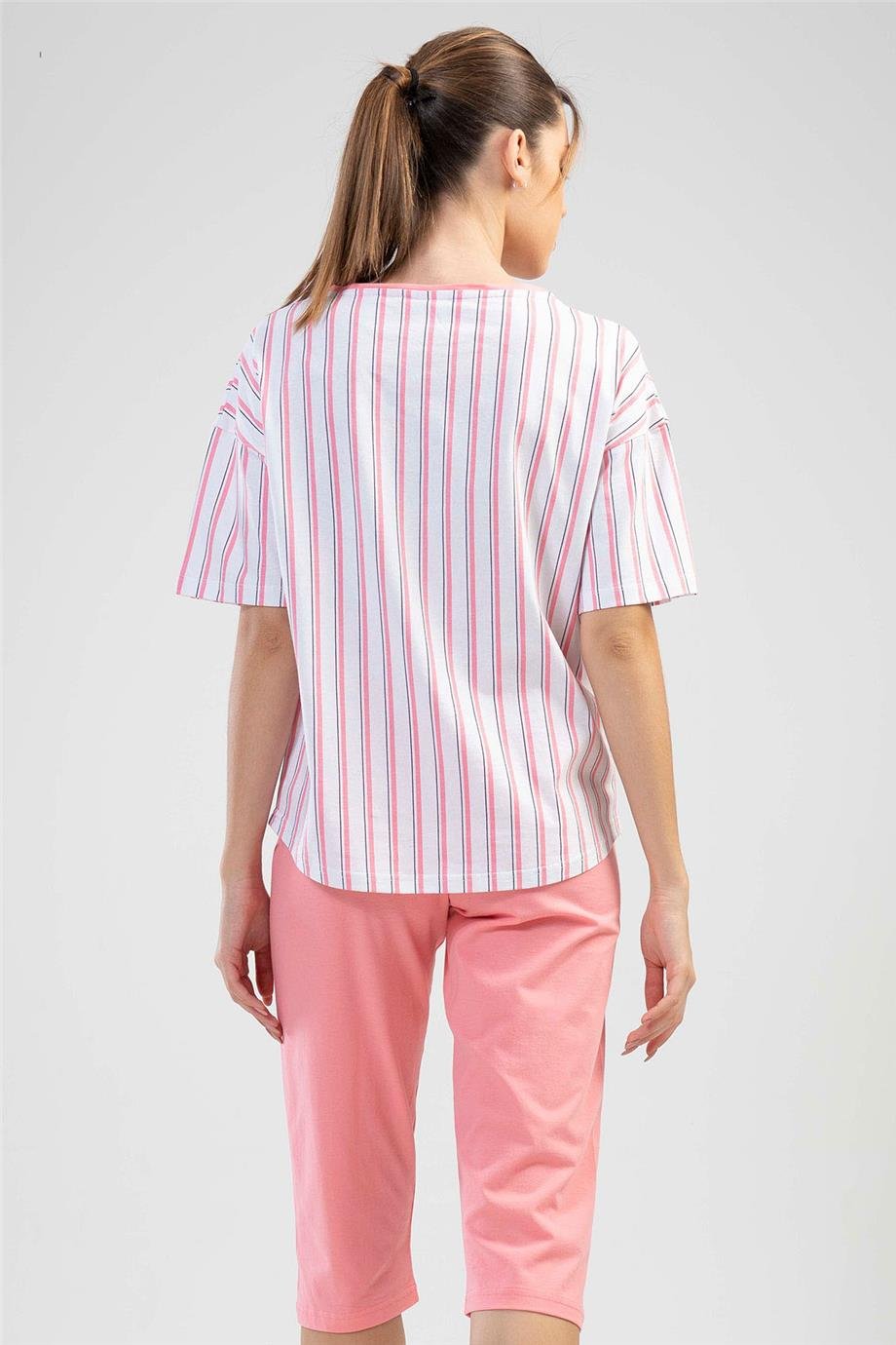 Vienetta Kadın Kısa Kollu Kaprili Pijama Takımı