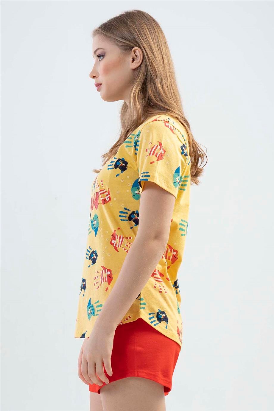 Vienetta Kadın Kısa Kollu Şortlu Pijama Takımı