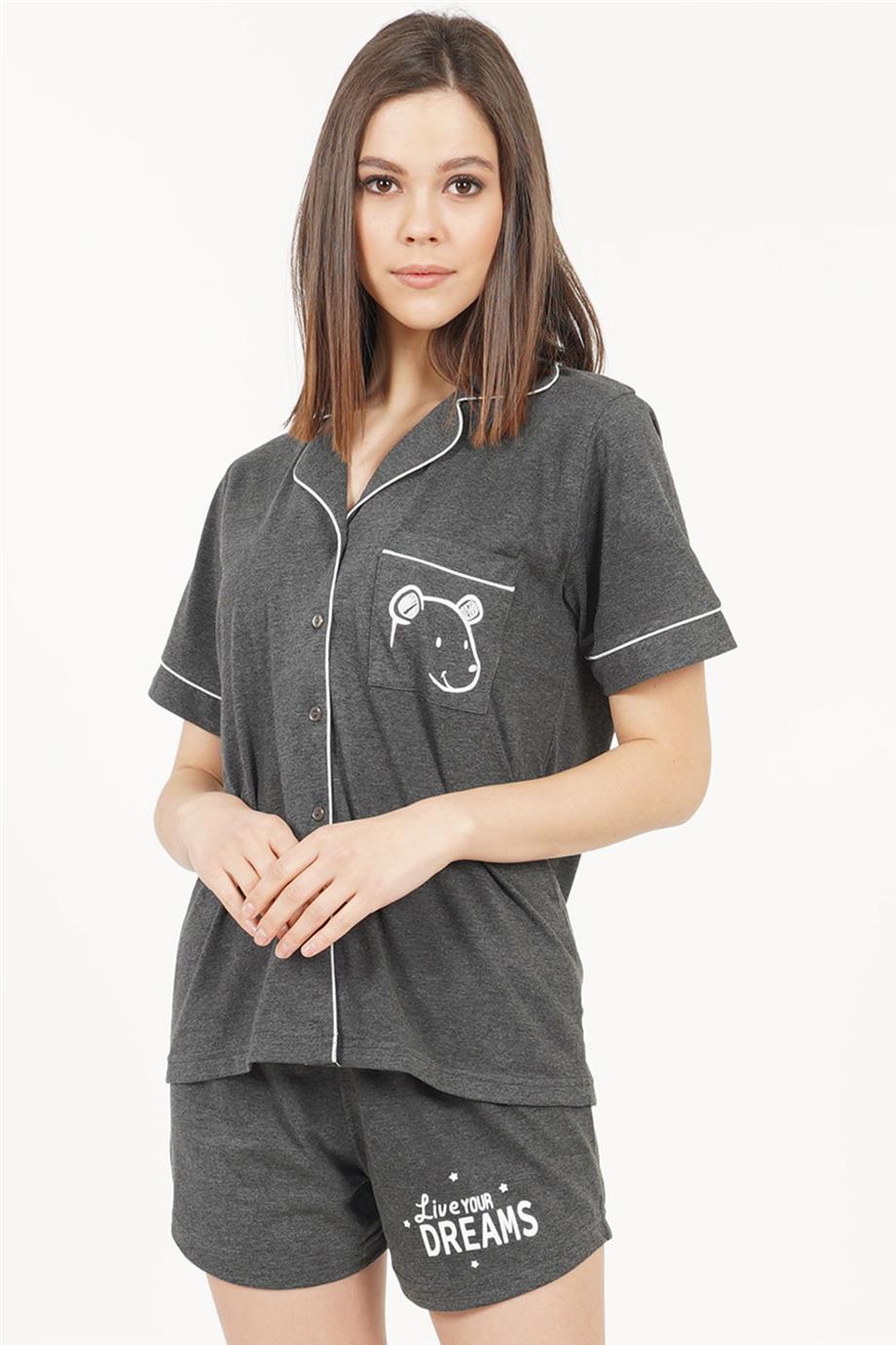 Vienetta Kadın Kısa Kollu Şortlu Pijama Takımı
