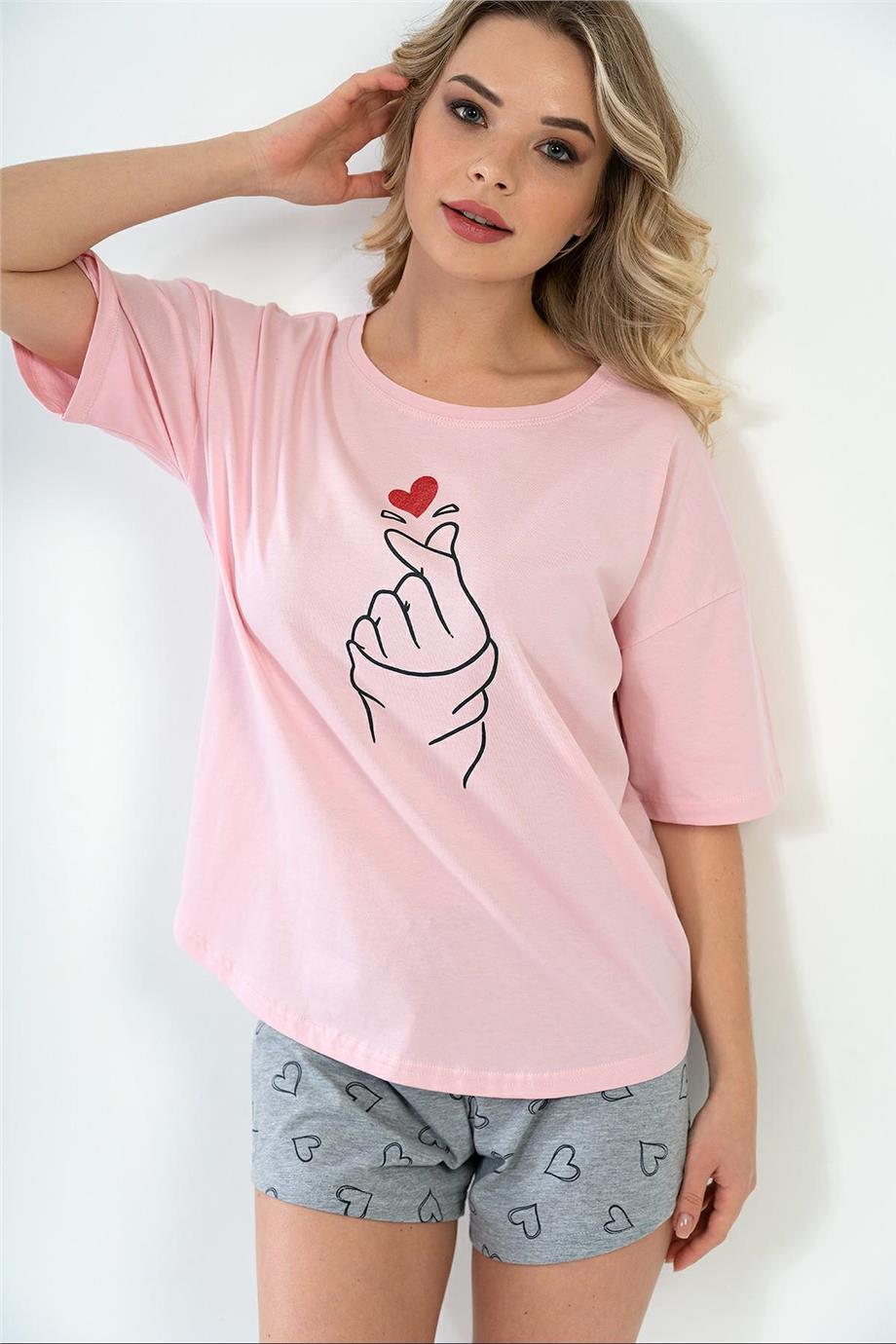 Vienetta Kadın Kısa Kollu Şortlu Pijama Takımı
