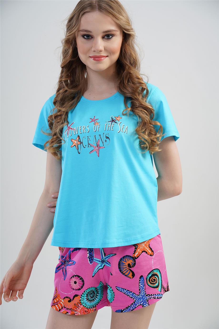 Vienetta Kadın Kısa Kollu Şortlu Pijama Takımı