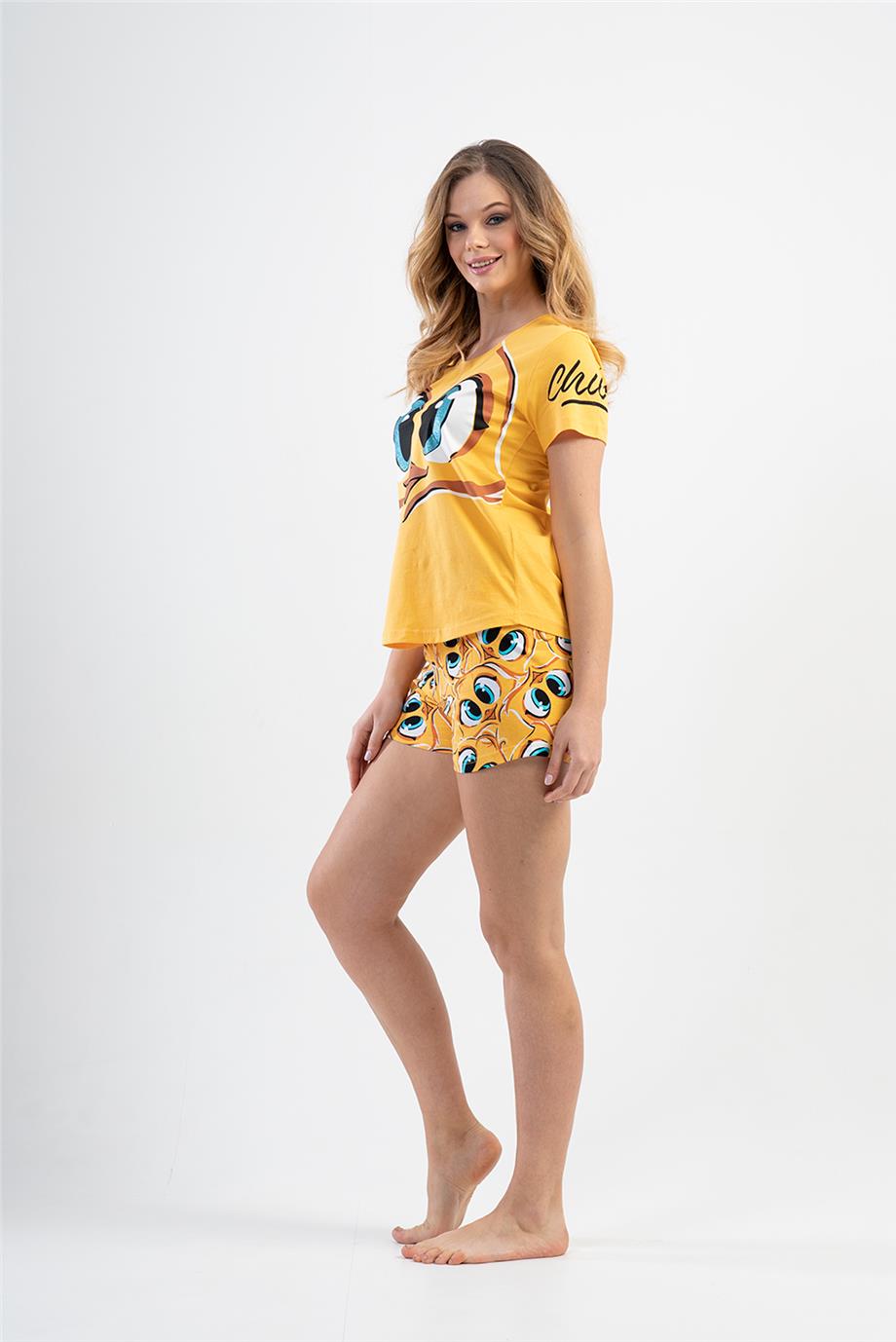 Vienetta Kadın Kısa Kollu Şortlu Pijama Takımı