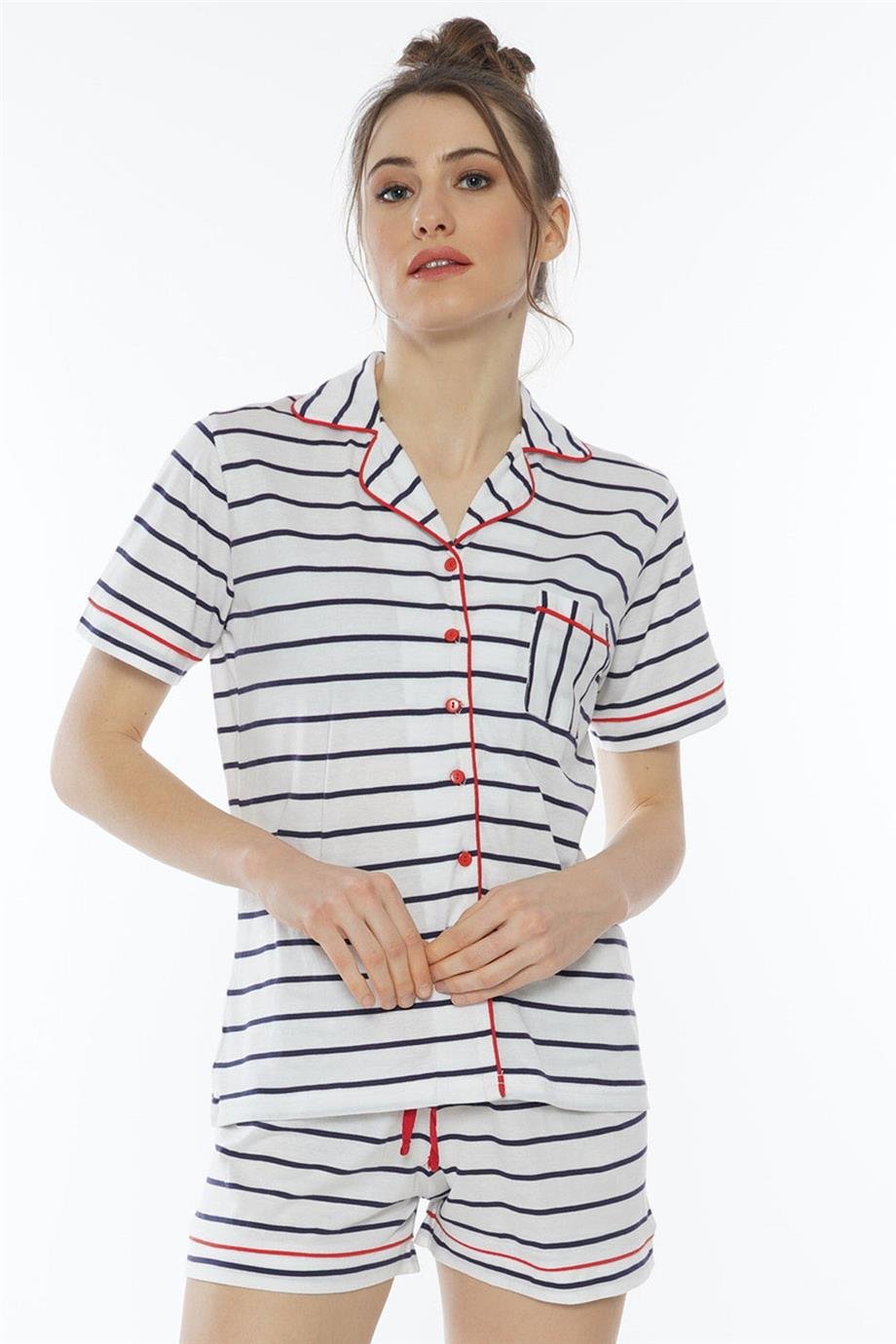 Vienetta Kadın Kısa Kollu Şortlu Pijama Takımı