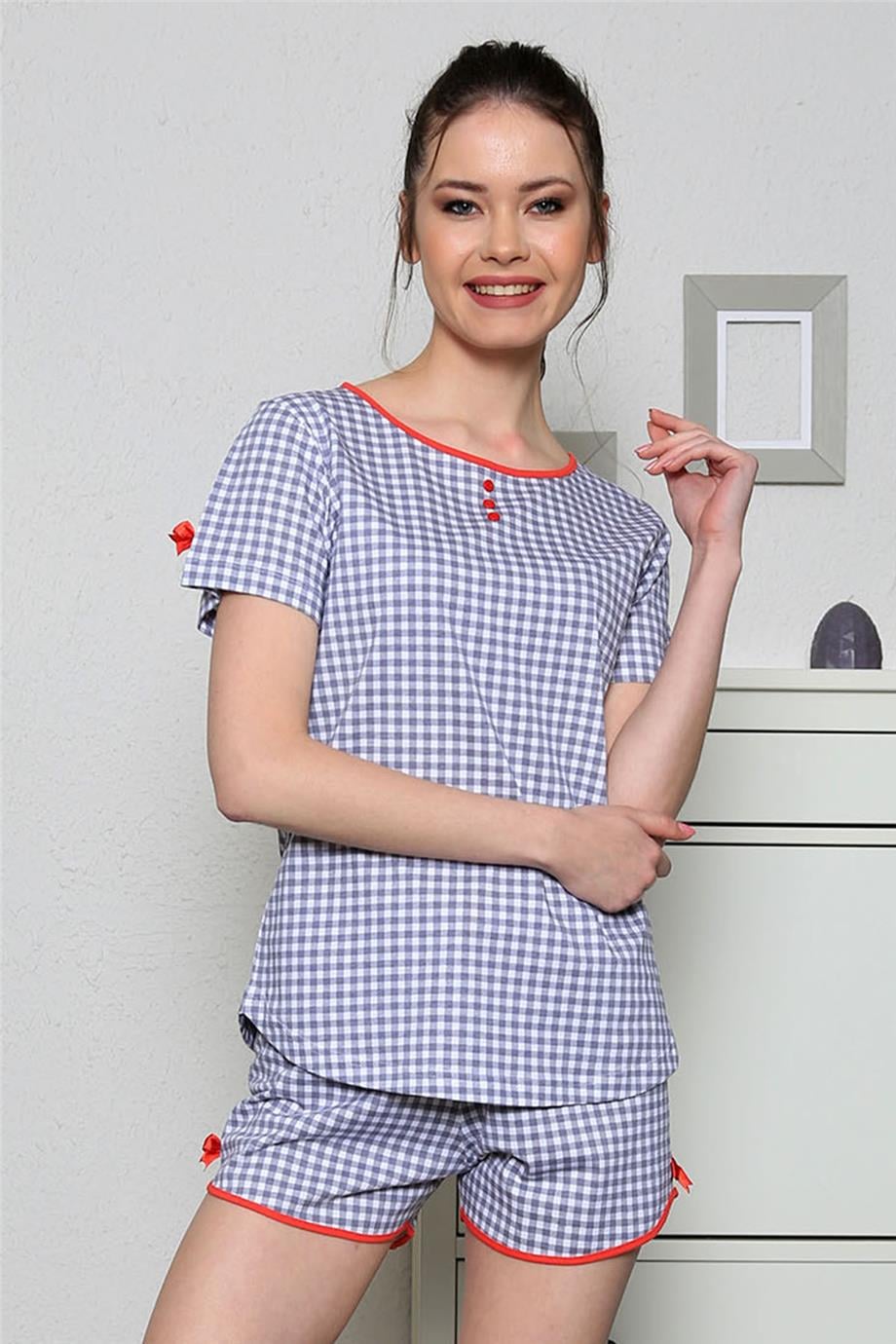 Vienetta Kadın Kısa Kollu Şortlu Pijama Takımı