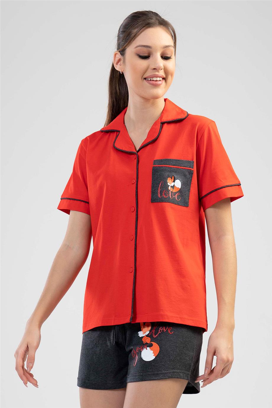 Vienetta Kadın Kısa Kollu Şortlu Pijama Takımı