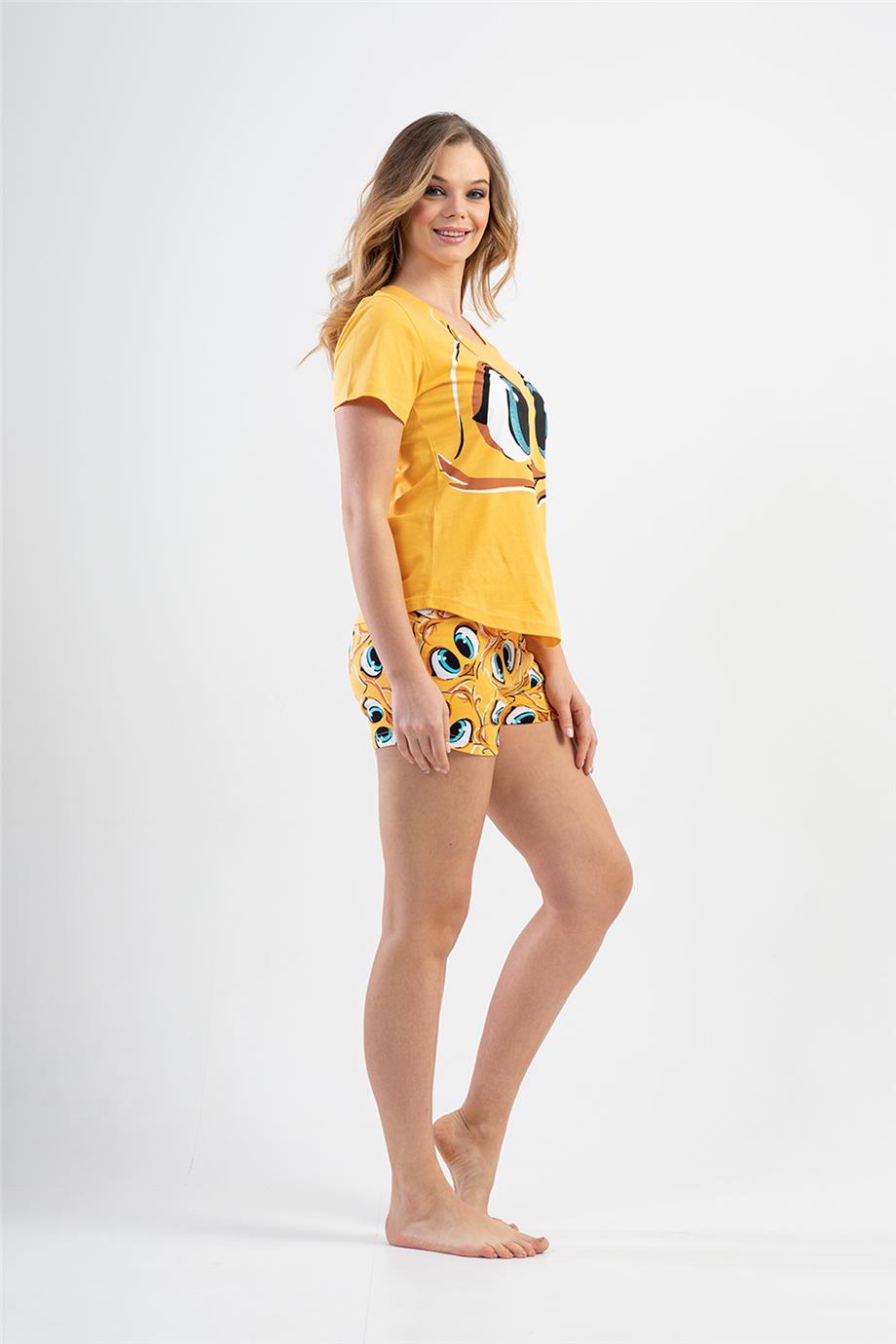 Vienetta Kadın Kısa Kollu Şortlu Pijama Takımı