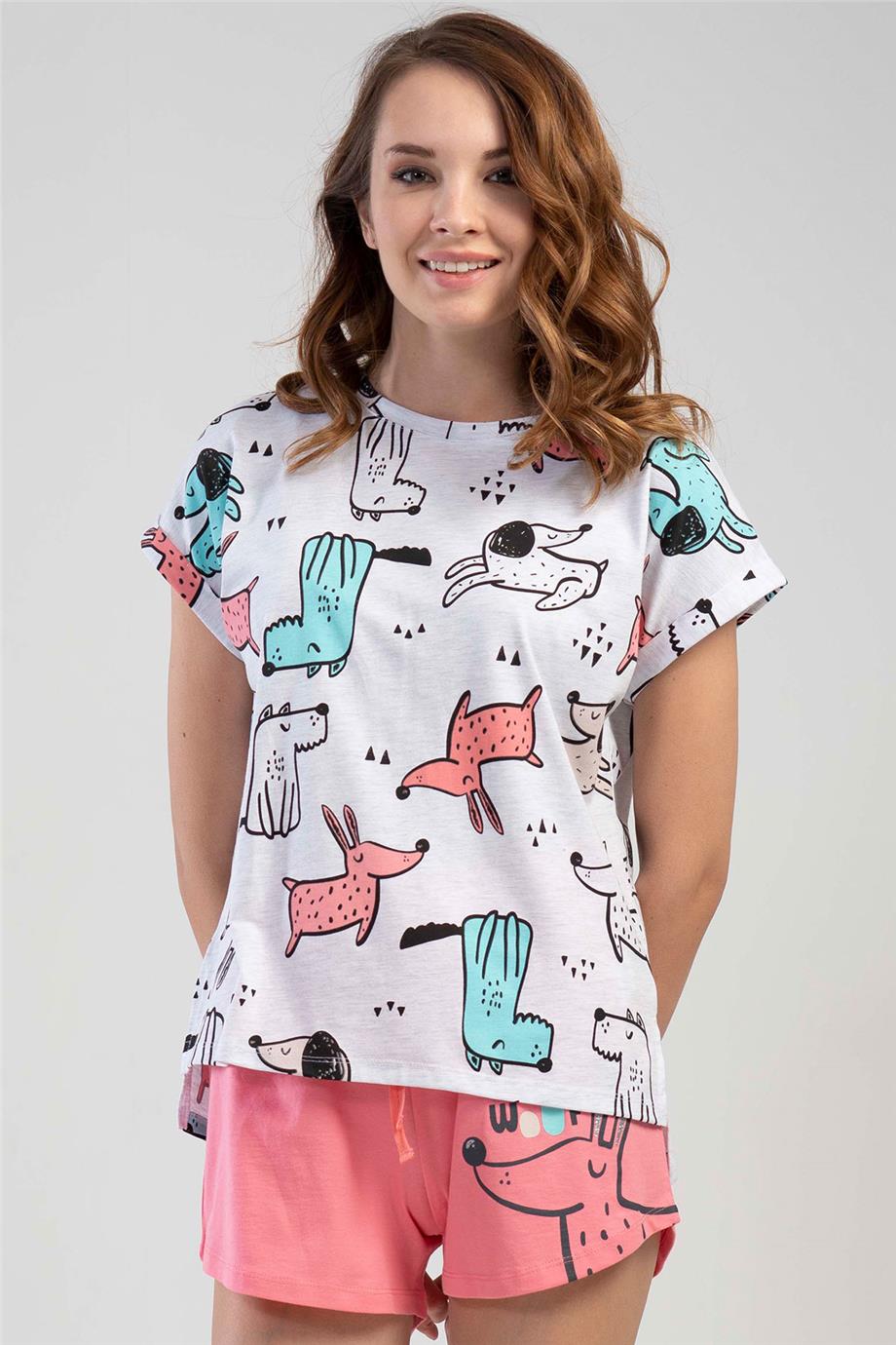 Vienetta Kadın Kısa Kollu Şortlu Pijama Takımı