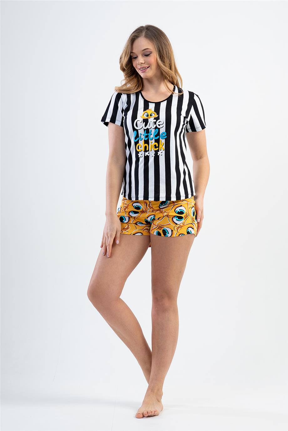 Vienetta Kadın Kısa Kollu Şortlu Pijama Takımı