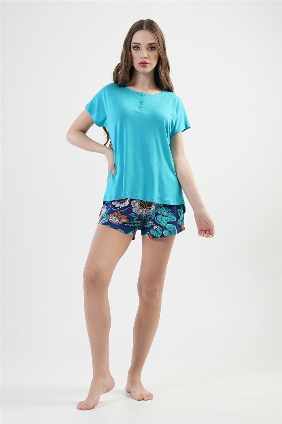 Vienetta Kadın Kısa Kollu Şortlu Pijama Takımı
