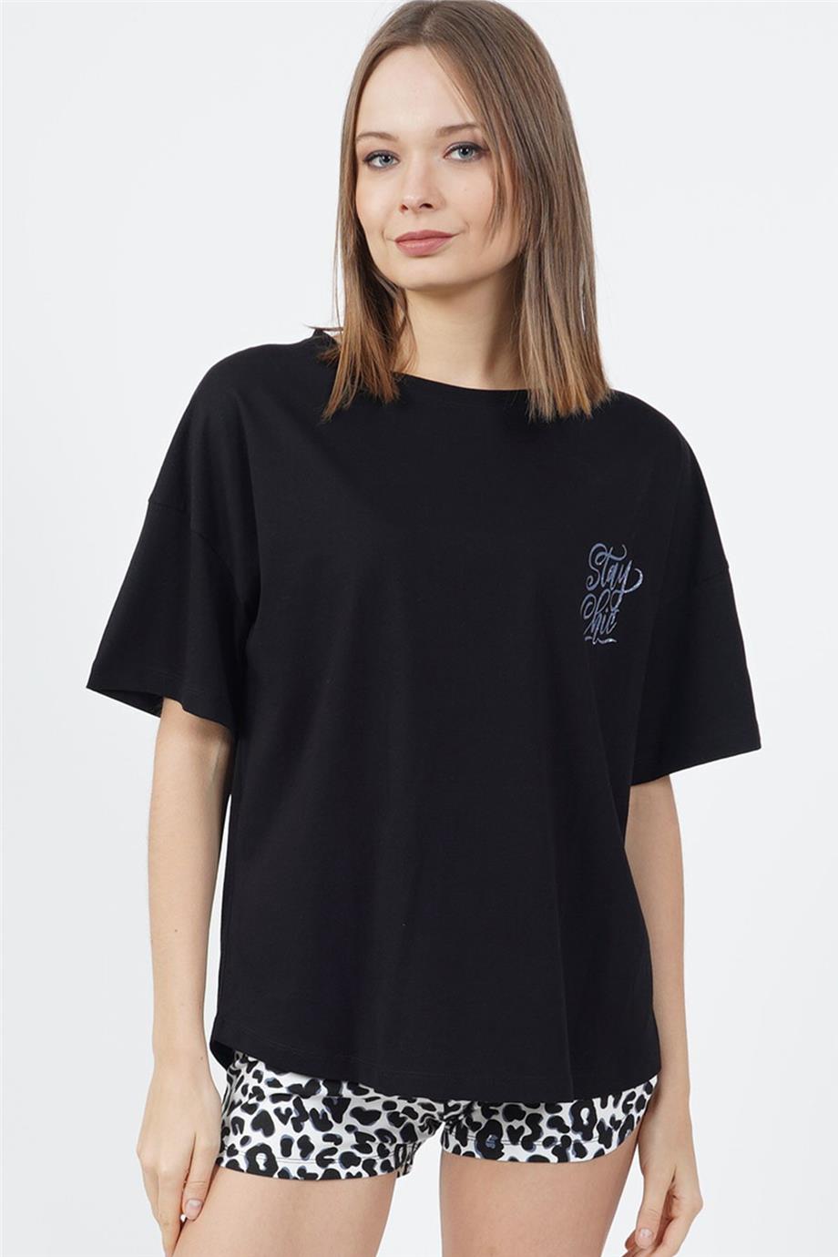 Vienetta Kadın Kısa Kollu Şortlu Pijama Takımı