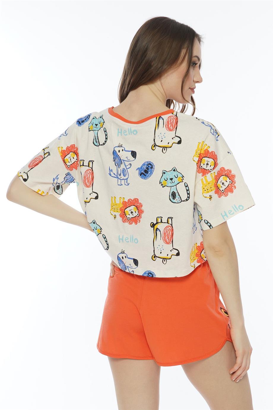 Vienetta Kadın Kısa Kollu Şortlu Pijama Takımı