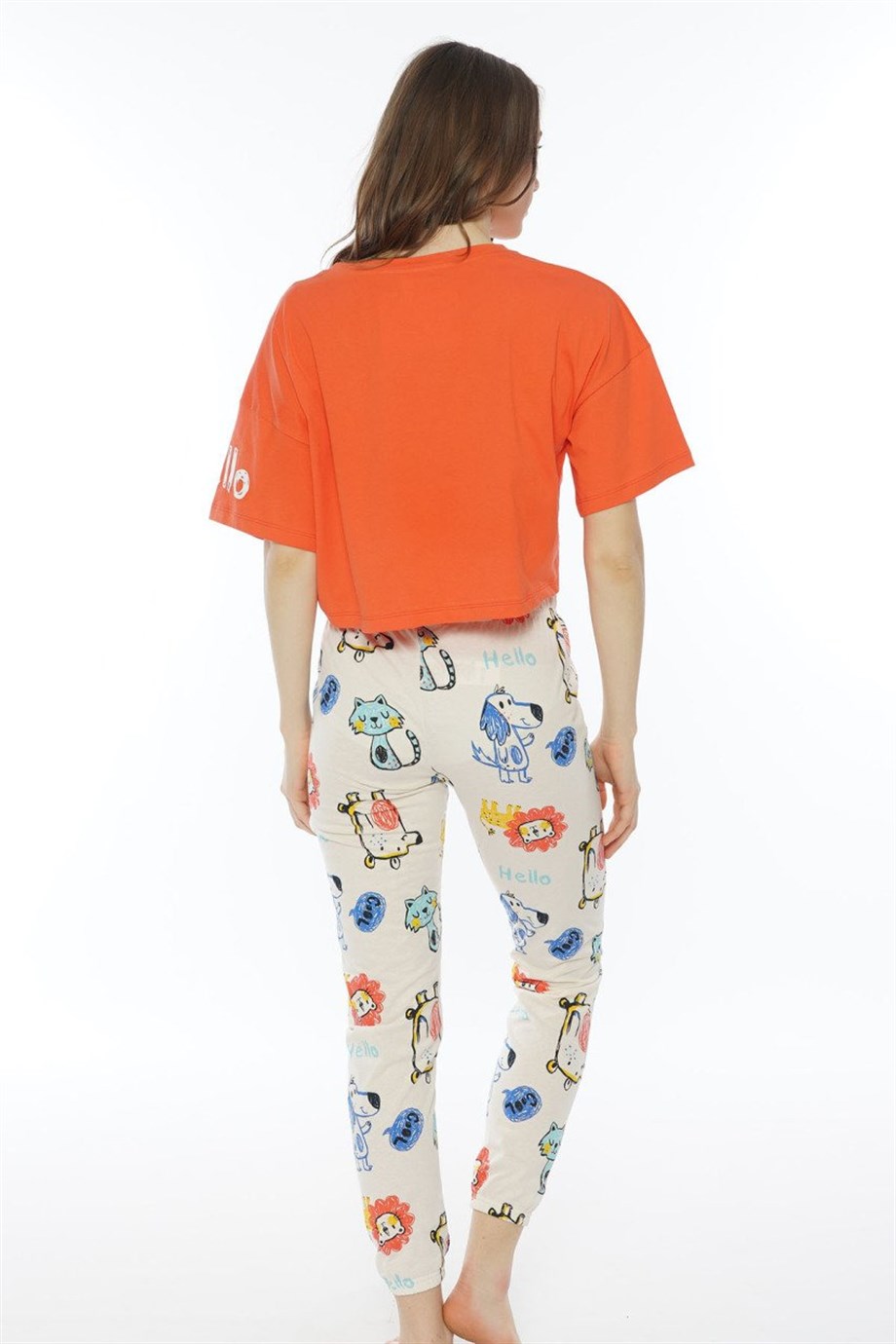 Vienetta Kadın (Oranj) Kısa Kollu Pijama Takımı 0121356580