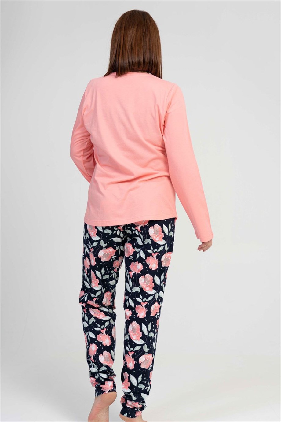 Vienetta Kadın Pembe Büyük Beden Uzun Kollu Pijama Takımı 1070150360 
