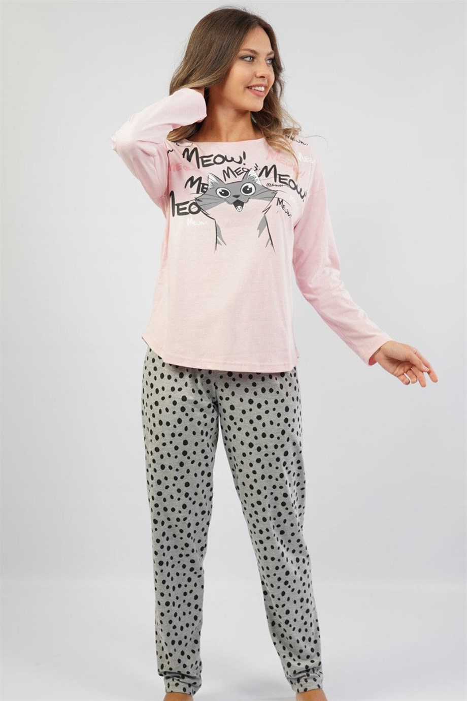 Vienetta Kadın (Pembe) Uzun Kollu Pijama Takımı 1053101962