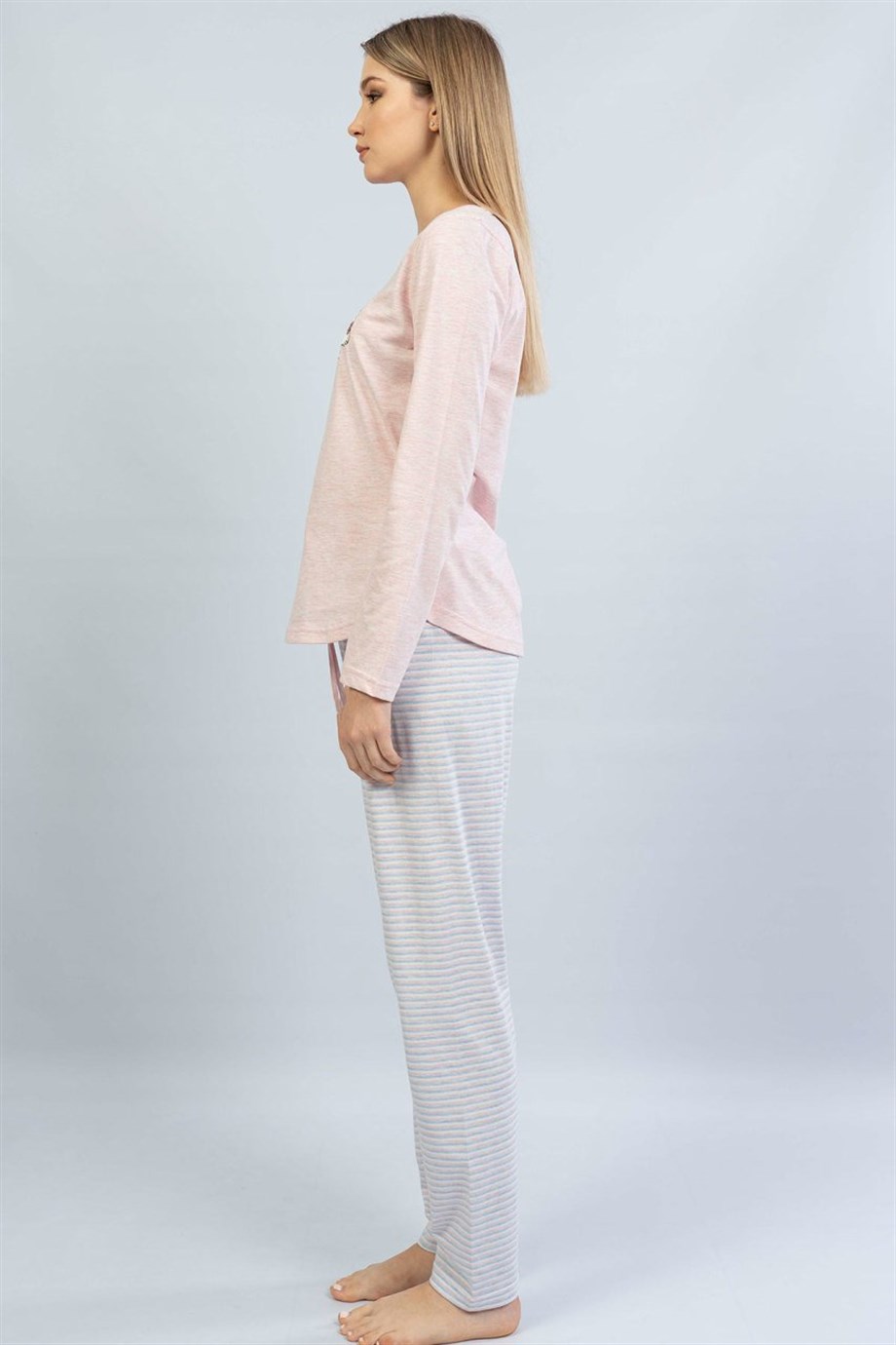 Vienetta Kadın (Pembe) Uzun Kollu Pijama Takımı 1061760000  