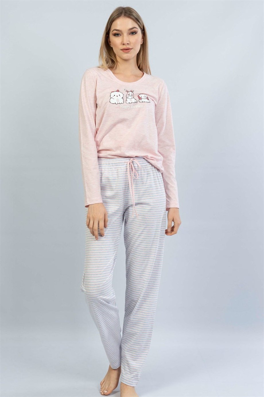 Vienetta Kadın (Pembe) Uzun Kollu Pijama Takımı 1061760000  