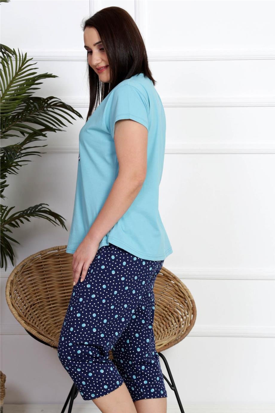 Vienetta Kadın Pijama Caprı Battal