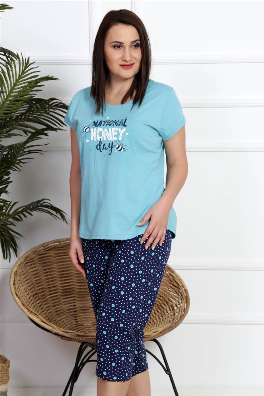 Vienetta Kadın Pijama Caprı Battal