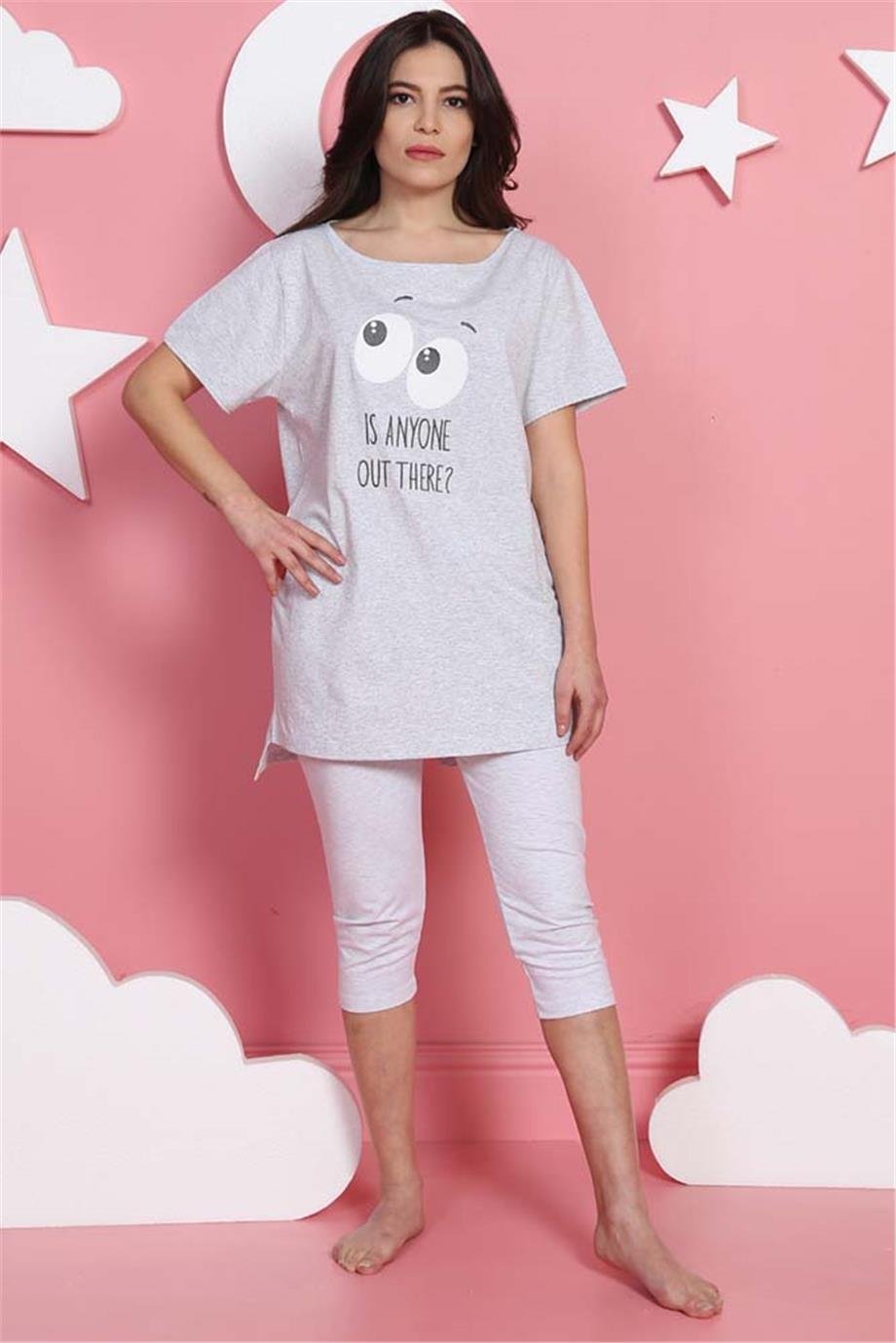 Vienetta Kadın Pijama Caprı Kısa Kol