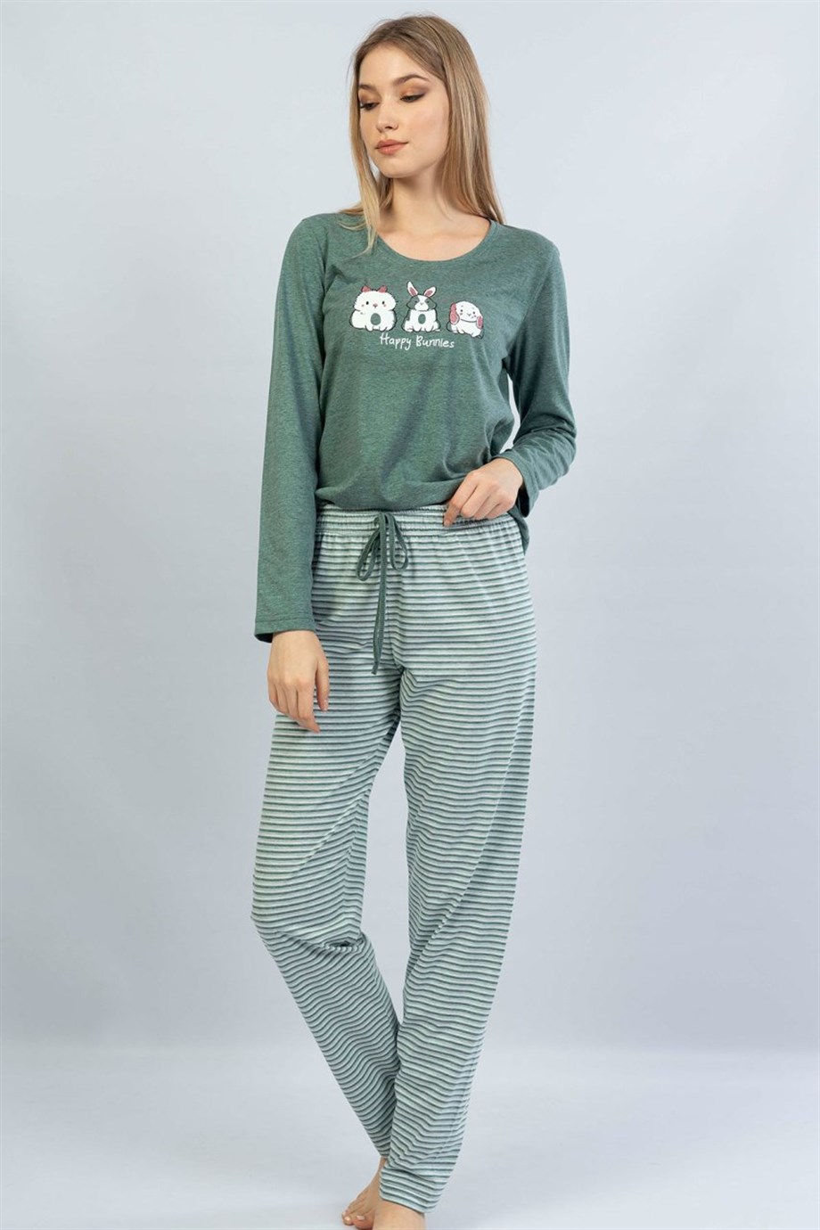 Vienetta Kadın (Yeşil) Uzun Kol Pijama Takımı 1061760000