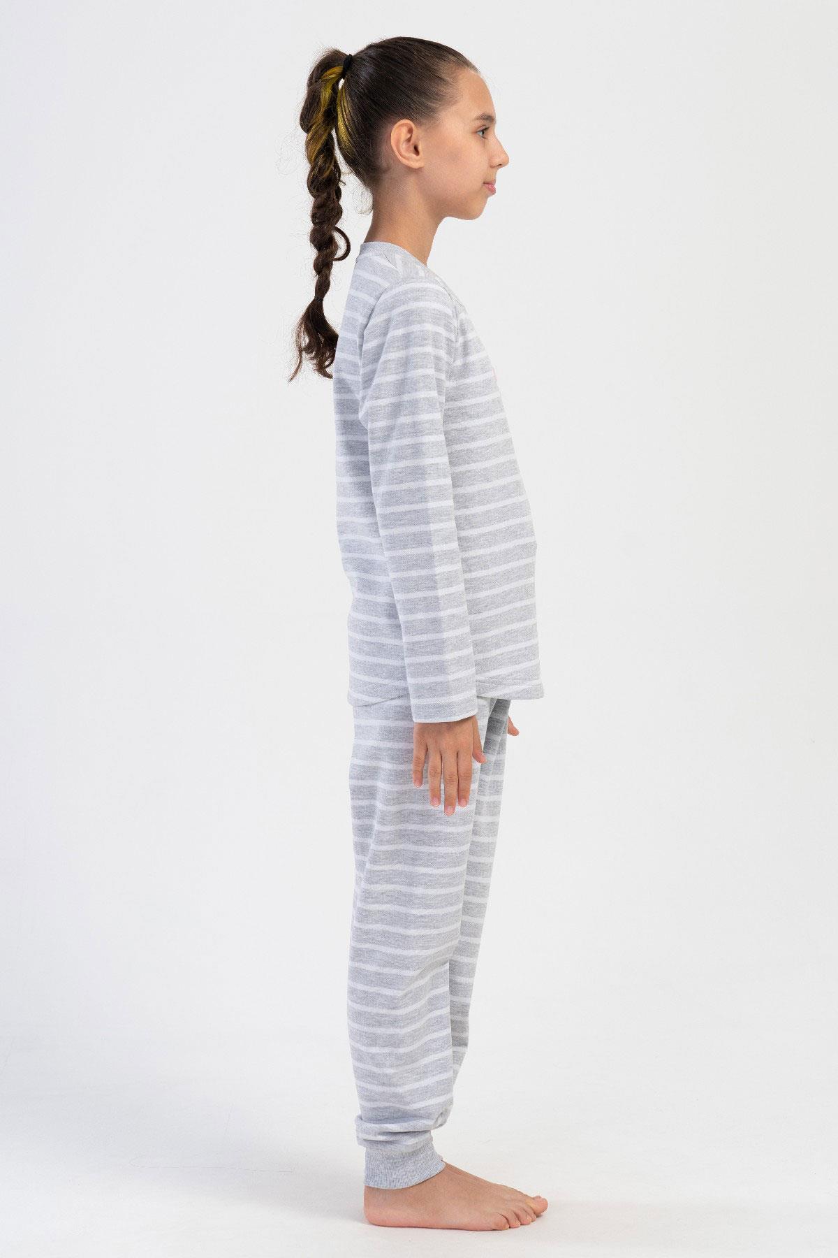 Vienetta Kids 4030180000 Kız Çocuk Uzun Kollu 2 İplik Pijama Takımı