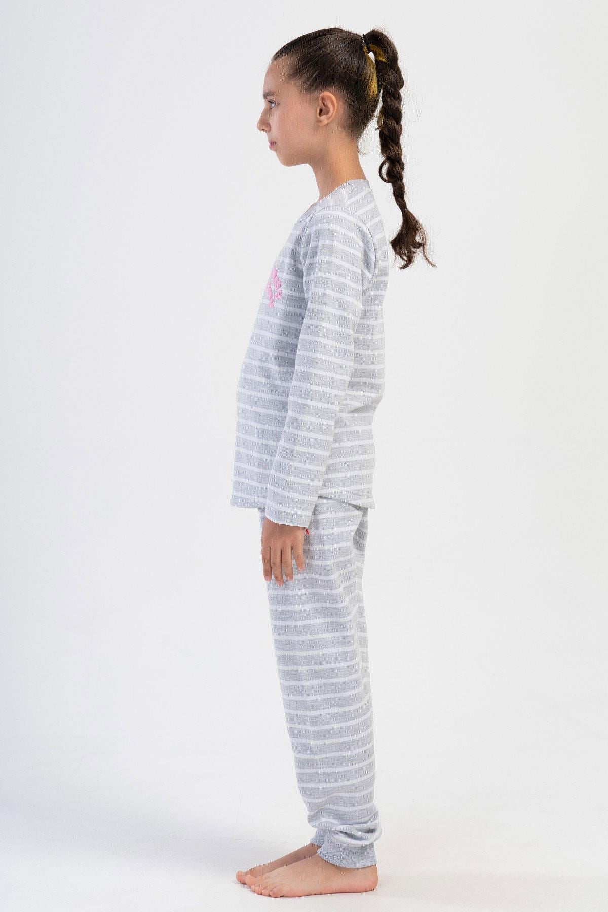 Vienetta Kids 4030180000 Kız Çocuk Uzun Kollu 2 İplik Pijama Takımı