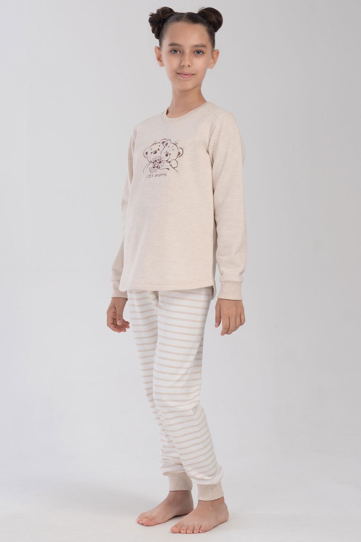 Vienetta Kids 4030970000 Kız Çocuk Uzun Kollu 2 İplik Pijama Takımı